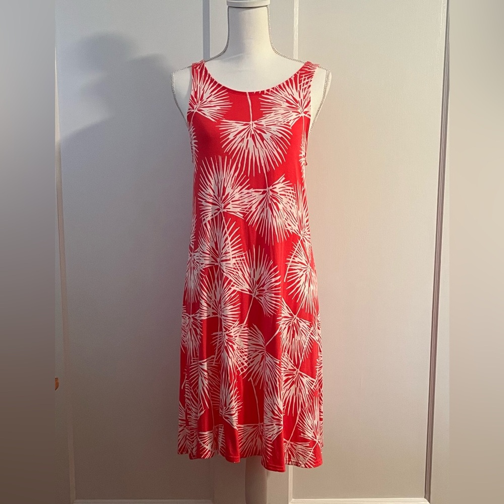 Gap Luxe Red and White Sleeveless Dress